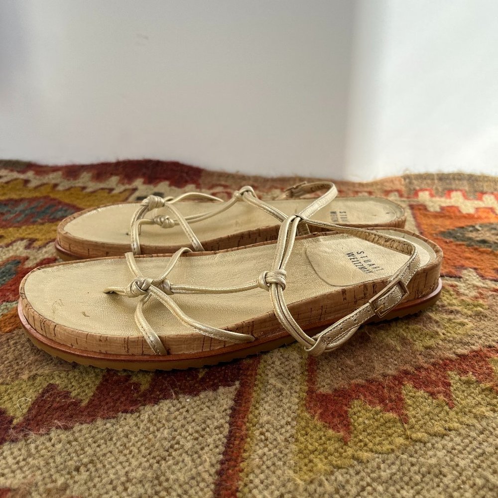 Stuart Weitzman Gold Flatform Sandal -- US W 4/Girl's Size 2-2.5